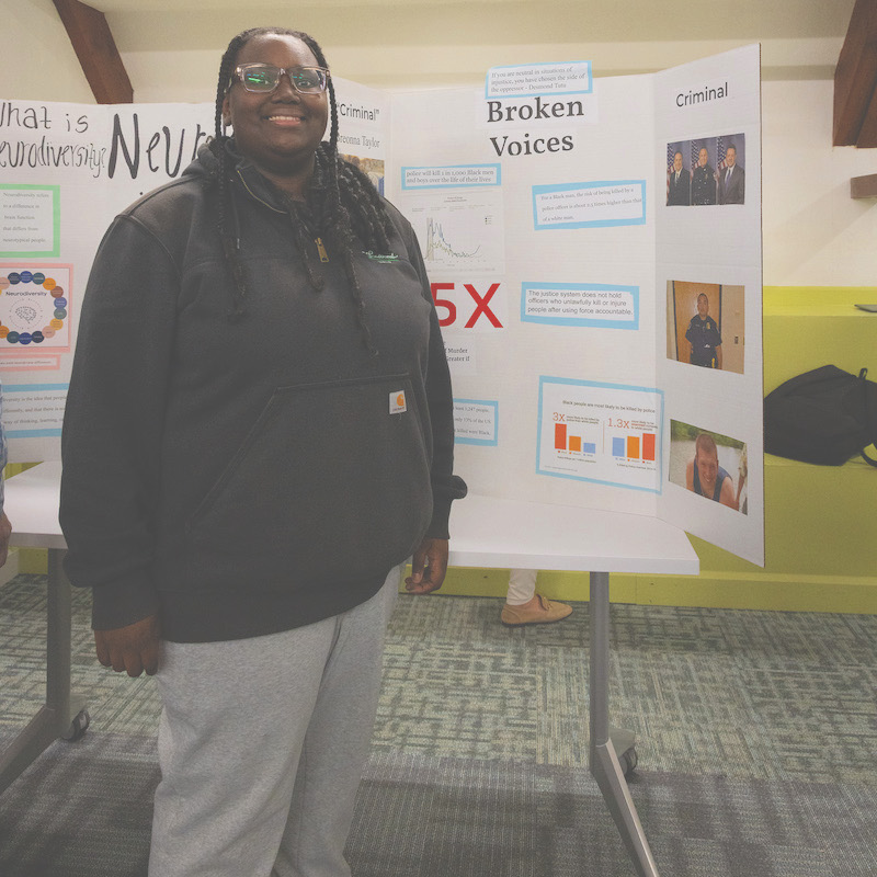 Beacon Academy student at Advocacy presentation