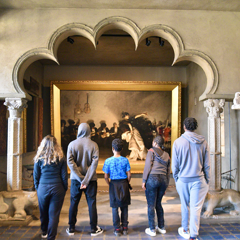 Beacon Academy students at a museum