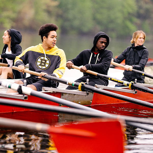 Beacon Academy students rowing